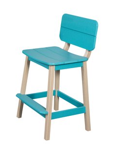 Poly Outdoor Surf-Aira Saddle Stool with Back