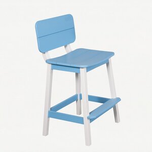 Poly Outdoor Surf-Aira Saddle Stool with Back