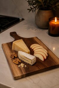 Small Walnut Wood with Live Edge Charcuterie Cutting Board In-Stock