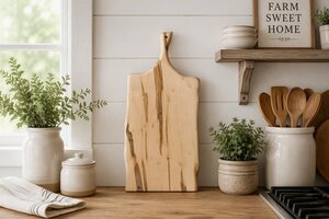 Live Edge Maple Wood Charcuterie Cutting Board In-Stock - Small