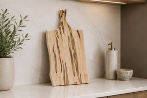 Maple Wood Charcuterie Cutting Board with Live Edge In-Stock - Medium