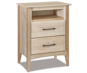 Eloise Modern 2-Drawer Nightstand with Opening