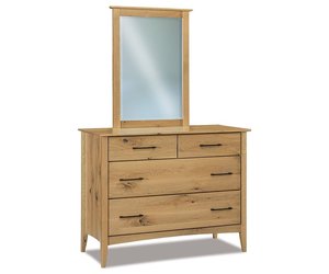 Eloise Modern 4-Drawer Dresser with Optional Beveled Mirror