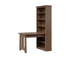 Meridian Mission Penninsula Desk with Bookcase