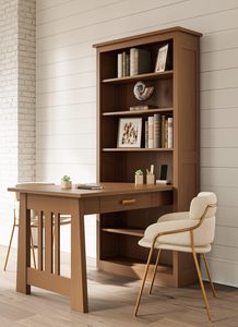 Meridian Mission Penninsula Desk with Bookcase