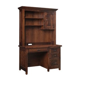 Wren Single Pedestal Desk with Hutch
