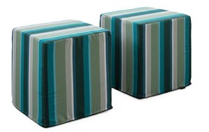 Berlin Gardens Outdoor Square Pouf Ottoman Table
