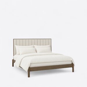 Jensen Transitional Bed with Upholstered Channel Tufted Headboard