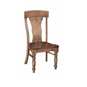 Cherry Wood Farmhouse Turned Leg Dining Chair - Quick Ship