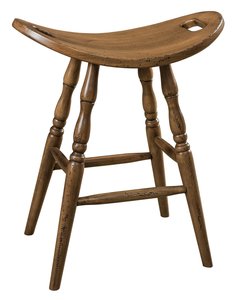 Saddle Seat Solid Wood Counter and Bar Stool - Quick Ship