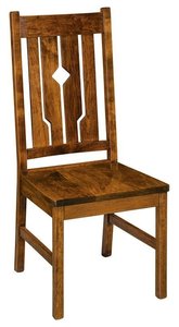 Cherry Wood Mission Diamond Back Dining Chair - Quick Ship