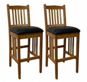 Outlet Cherry Wood Mission Bar Stool In-Stock - Order Set of 2 or 4