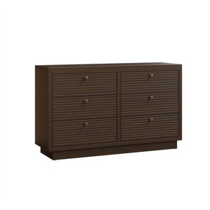 Slatted Beau 6 Drawer Regular Dresser with Optional Mirror