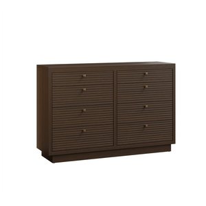 Slatted Beau 8 Drawer Tall Dresser with Optional Mirror