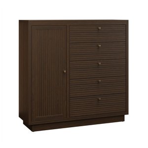 Slatted Beau 5 Drawer & 1 Door Gentlemen's Chest