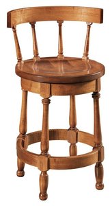 Swivel Solid Wood Restaurant Barstool with Easton Back