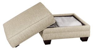 Handcrafted Element Upholstered Ottoman with Storage Option