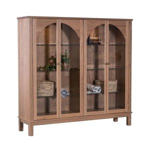 Cade Modern Arched Storage Cabinet with Glass Doors