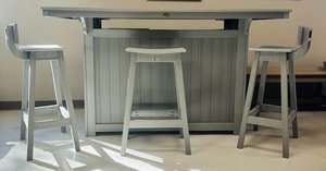 Poly 4-Piece Outdoor Island Bar Set In Stock Ready to Ship