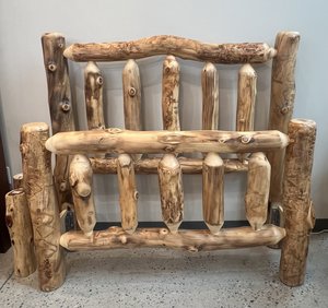 Full Size Rustic Aspen Log Bed In-Stock and Ready to Ship