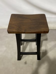 Outlet: Brown Maple Wood Backless Counter Stool Set with Two Tone Finish In-Stock (Set of 2)