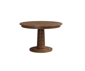 Solid Wood Contemporary Single Pedestal Dining Table