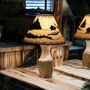 Rustic Wood 12" Vase Light