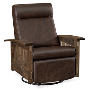 Dutton Rough Sawn Comfy Swivel Rocker Recliner