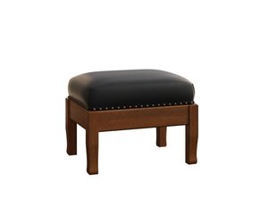 Rangeley Footstool with Wood Frame - Quick Ship