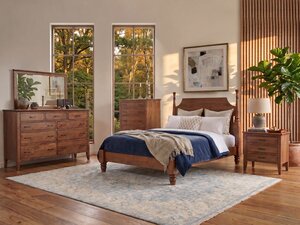Amish Solid Wood Modern Farmhouse Bedroom Furniture Set