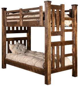 Rough-Cut Maple Wood Bunkbed