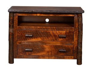 Handcrafted Thomas Rustic Maple and Hickory Twig Small TV Stand