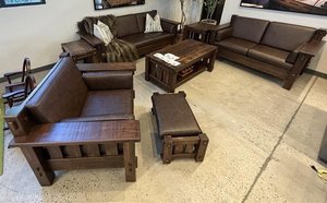 Rough Sawn Brown Maple 7 Pc Living Room Set In-Stock and Ready to Ship