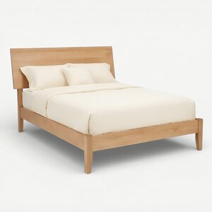 Amish Solid Wood Clarity Modern Panel Bed Frame