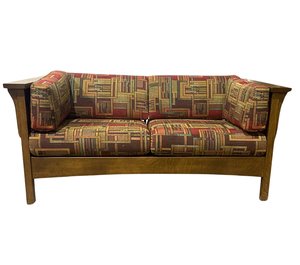 Outlet: Mission Brock Slat Wood Frame Loveseat Sofa In-Stock
