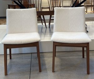 Walnut Upholstered Side Chairs Set of 2 In-Stock & Ready to Ship