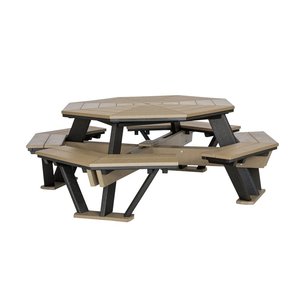 Leisure Lawns Patio Poly Octagonal Picnic Table with Benches