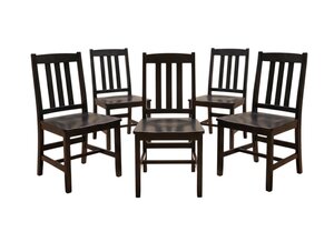 Outlet Maple Wood Mission Dining Chair Set In-Stock (Set of 5)