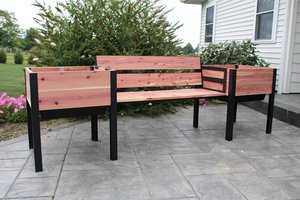 Cedar Wood Raised Garden Planters with Bench