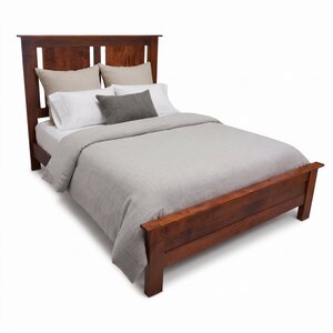 Grace Rustic Rough-Cut Maple Wood Bed - Choose Headboard Style