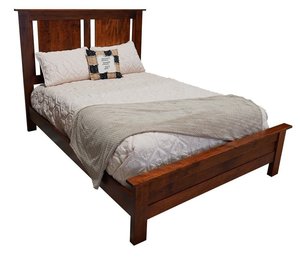 Grace Rustic Rough-Cut Maple Wood Bed - Quick Ship and Choose Headboard Style