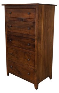 Haven Rough-Cut Maple Wood 5-Drawer Chest - Quick Ship