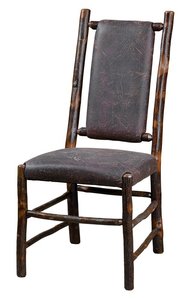 Marshfield Upholstered Rustic Hickory Dining Chair - Quick Ship