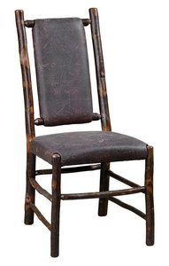 Marshfield Upholstered Rustic Hickory Dining Chair - Quick Ship