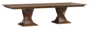 Solid Wood Oxnard Twisted Double Pedestal Dining Table - Modern Style