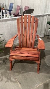 Cedar Wood Adirondack Folding Chair with Lumbar Support
