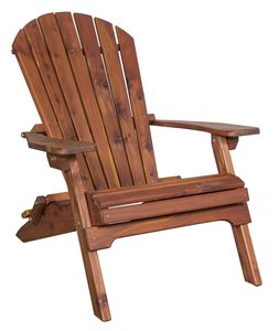 Cedar Wood Adirondack Folding Chair with Lumbar Support