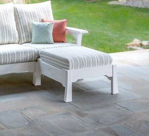 Leisure Lawns Patio Recycled Poly Ottoman with Cushion