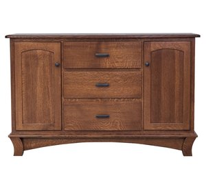 Rustic Charm 60" Solid Wood Sideboard with 3 Drawers