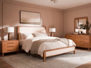 Aria Modern Upholstered Bed - Bedroom Furniture 3-Piece Set